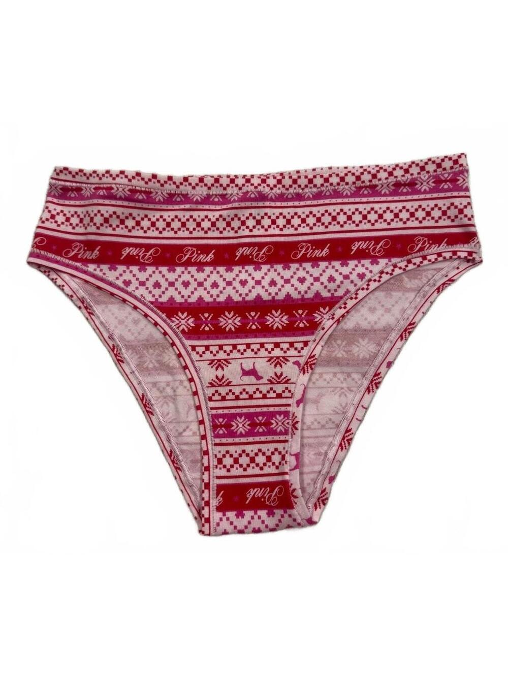 Victoria's Secret PINK Christmas Fair Isle Cheeky Panty M NWT